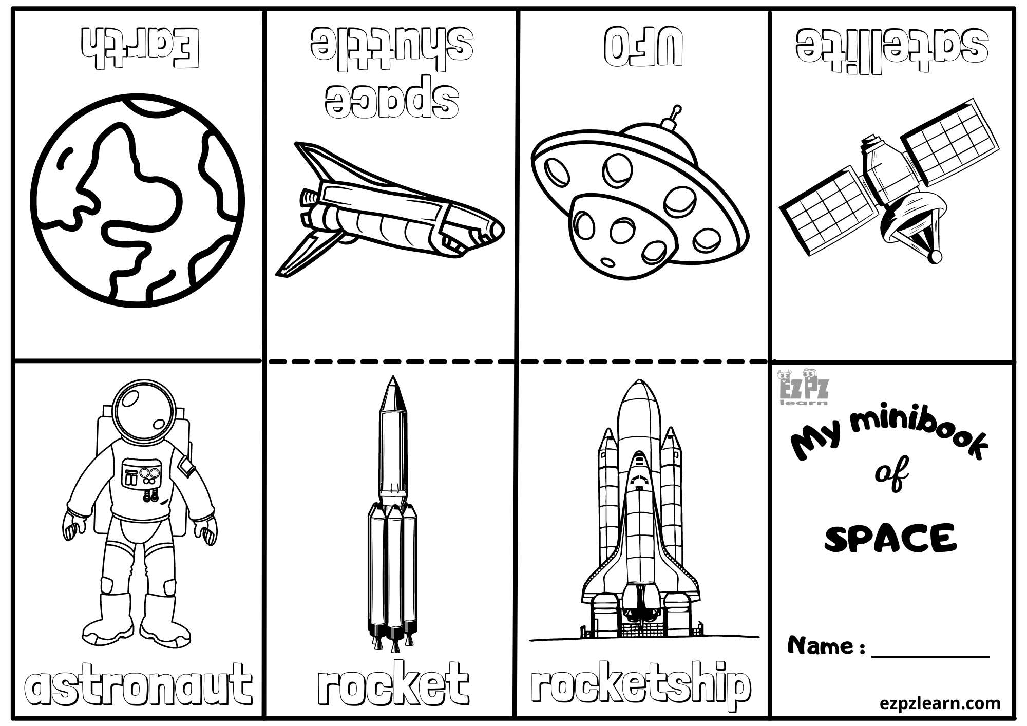 Space Mini Coloring Book Activity number 2